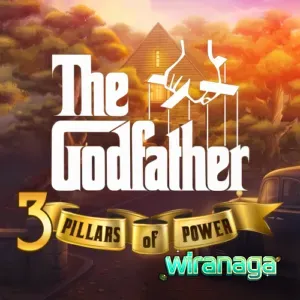Tampilan visual slot The Godfather: 3 Pillars of Power dengan elemen emas dan desain gelap.